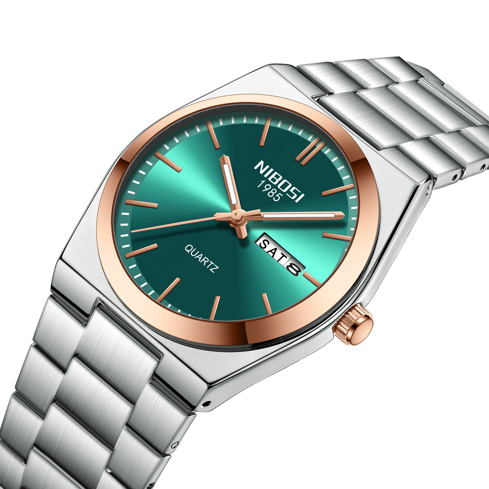 Nibosi Concord Steel Rose Gold Green - 3