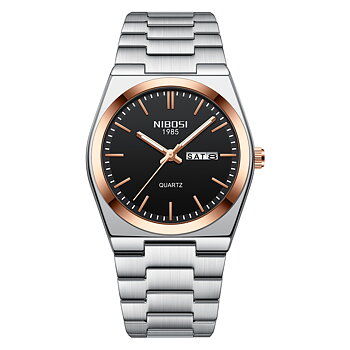 Nibosi Concord Steel Rose Gold Black
