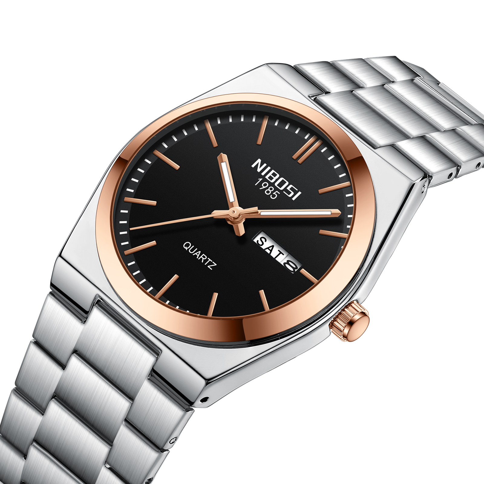Nibosi Concord Steel Rose Gold Black - 3