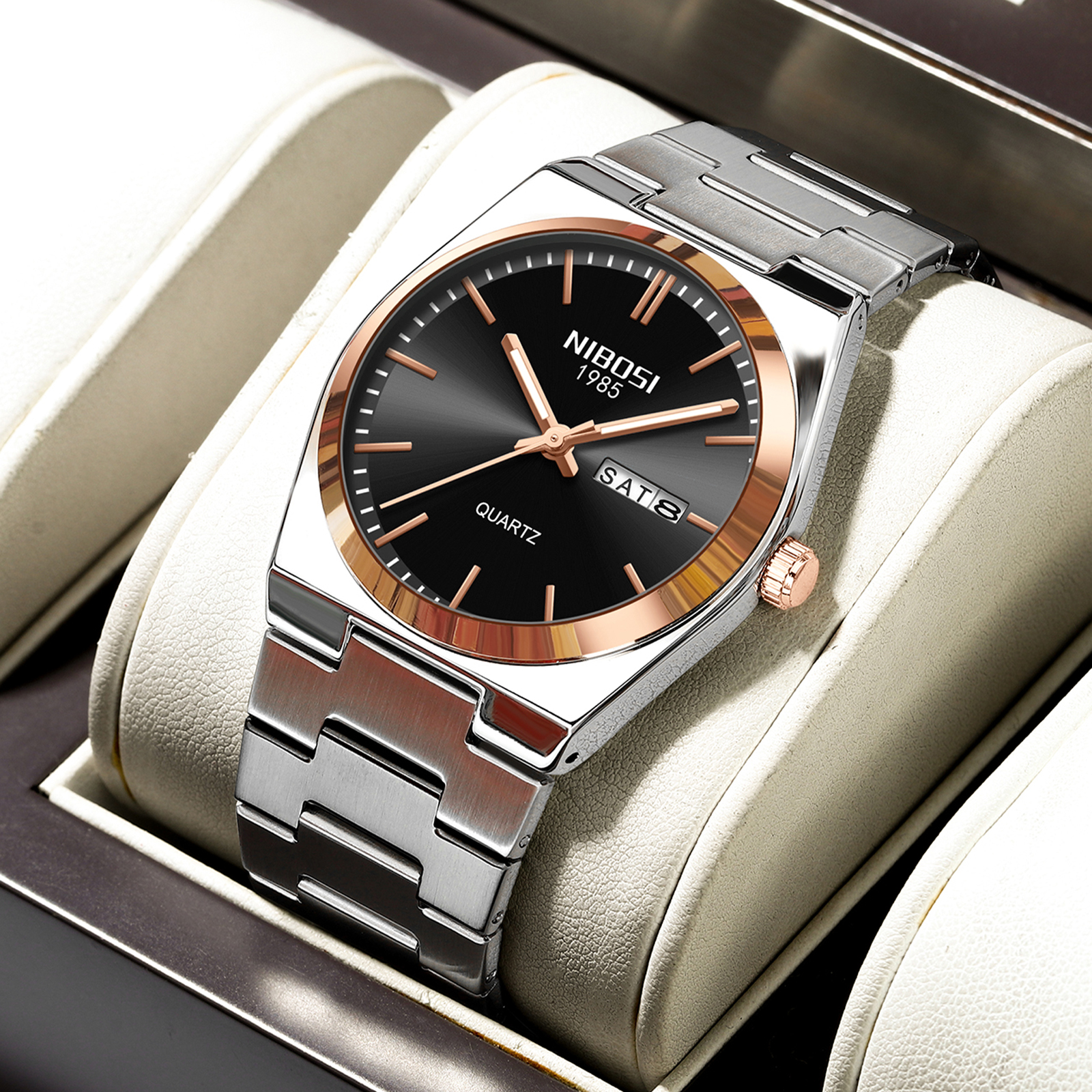 Nibosi Concord Steel Rose Gold Black - 6