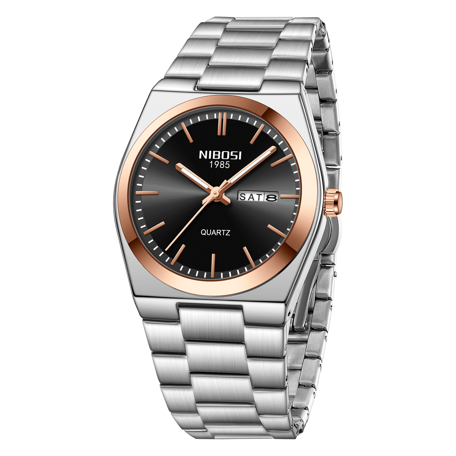 Nibosi Concord Steel Rose Gold Black - 4