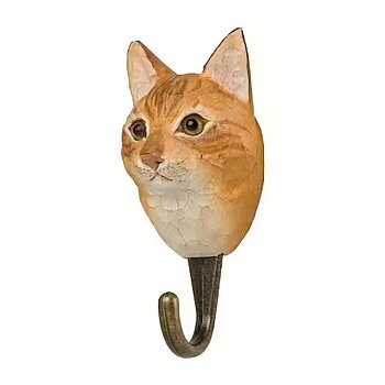 Hand-carved hook House cat