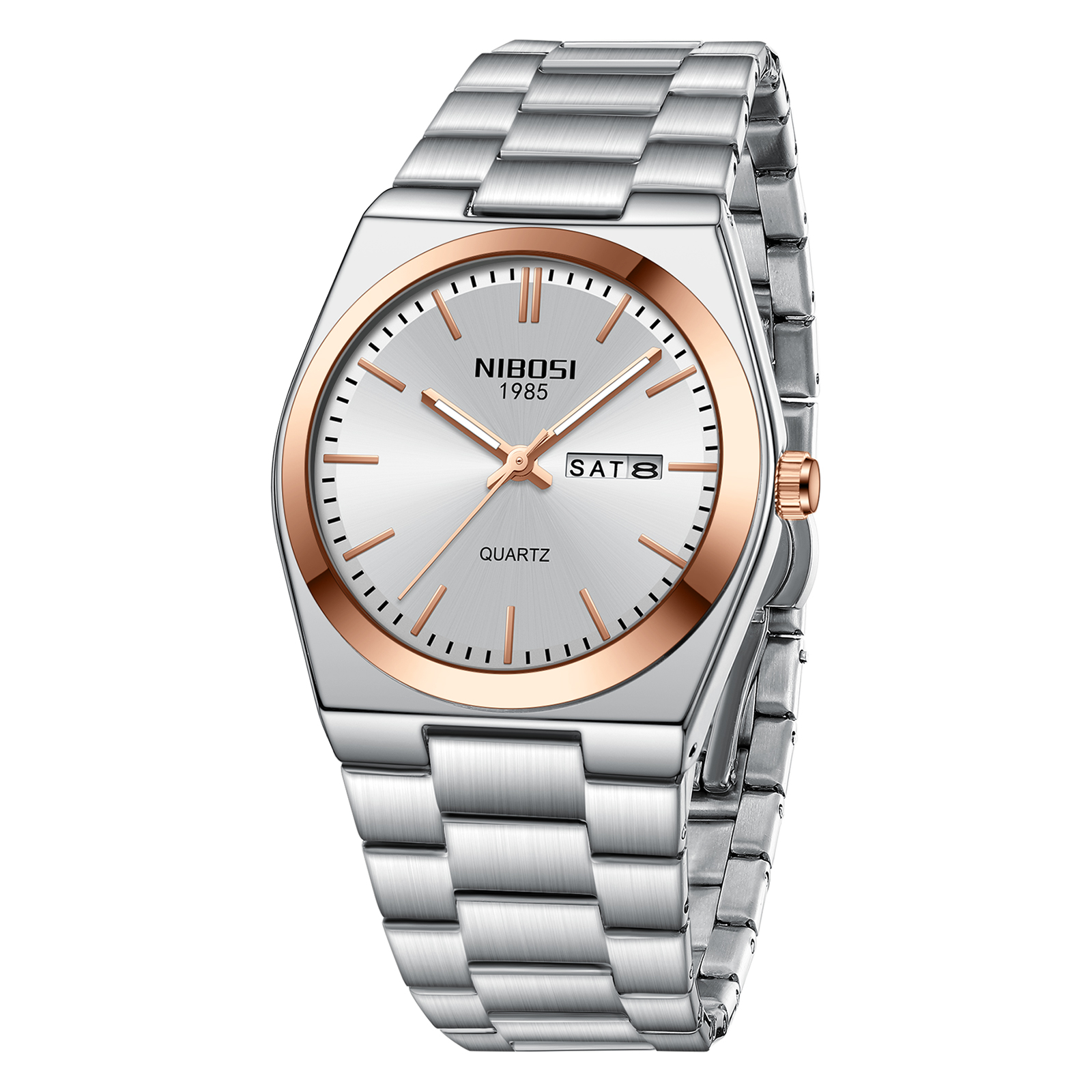 Nibosi Concord Steel Rose Gold Silver - 4