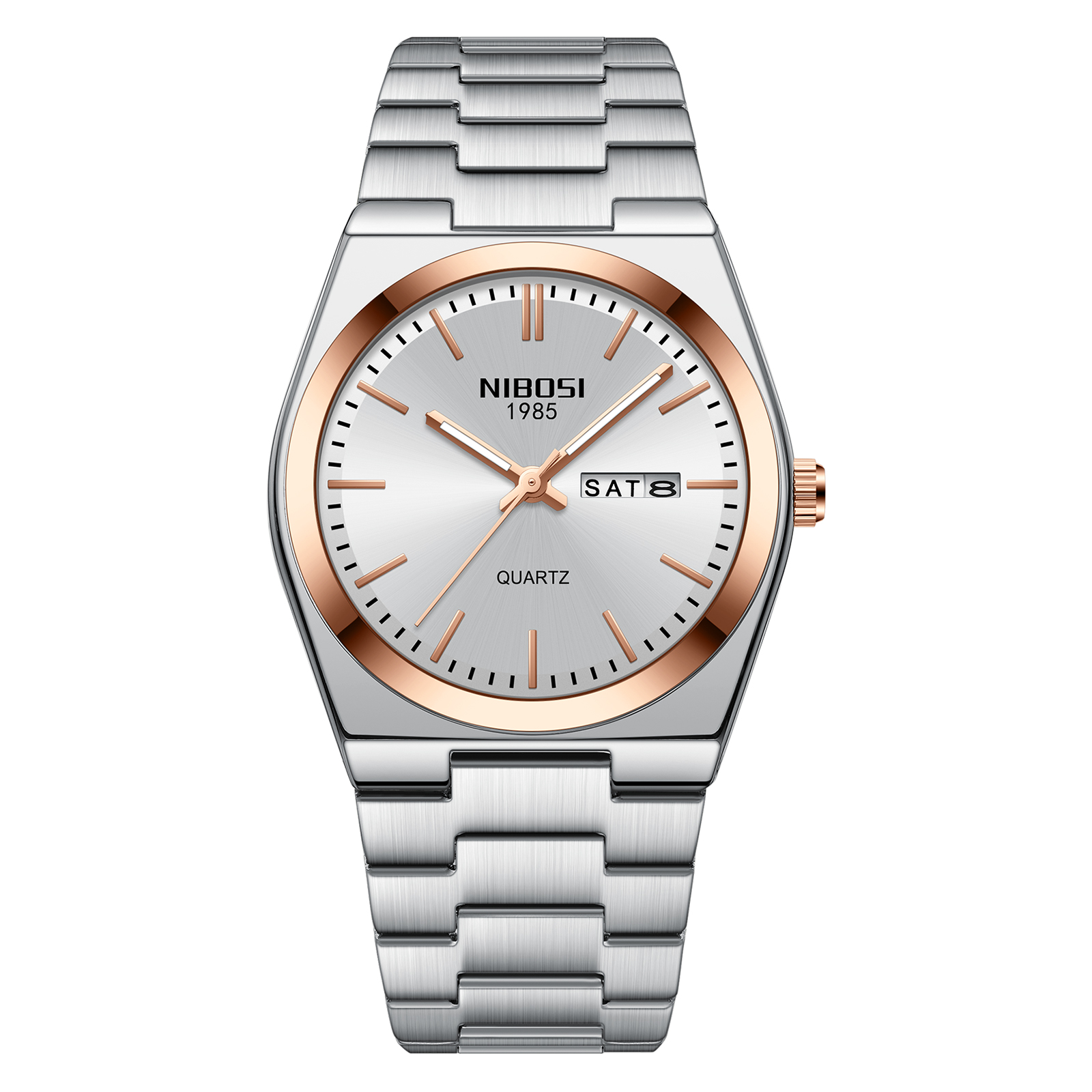 Nibosi Concord Steel Rose Gold Silver