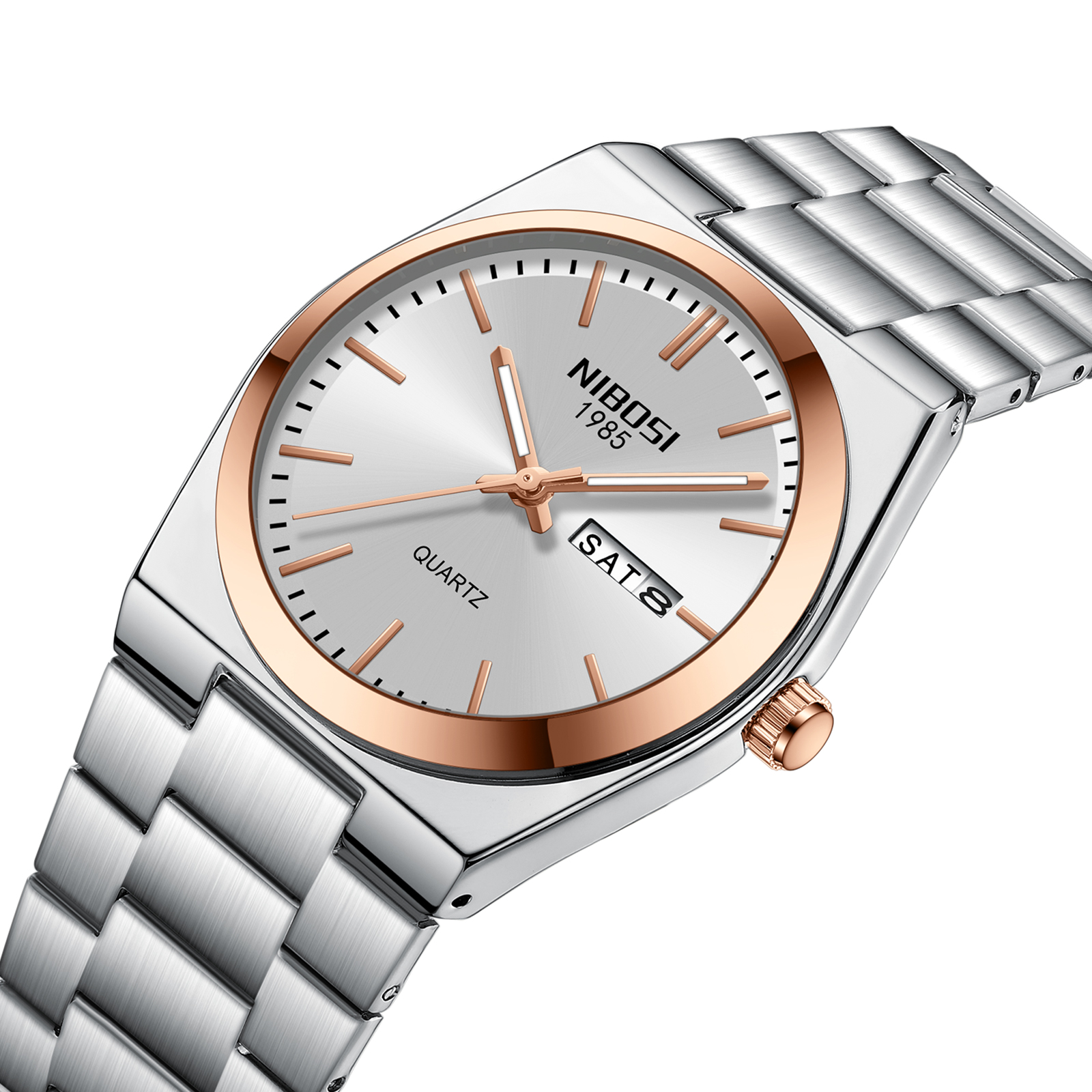 Nibosi Concord Steel Rose Gold Silver - 3
