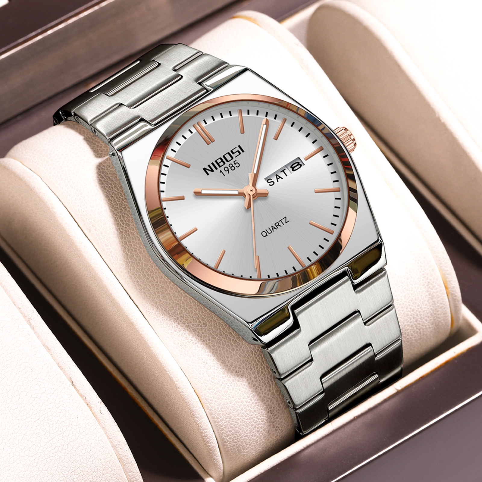 Nibosi Concord Steel Rose Gold Silver - 6