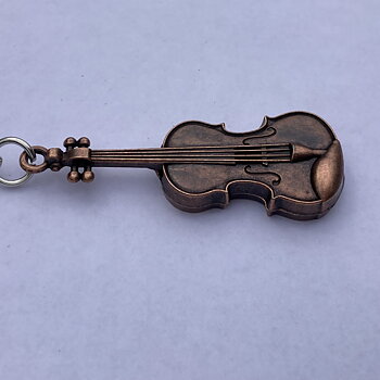 Nyckelring Brons Violin 3D