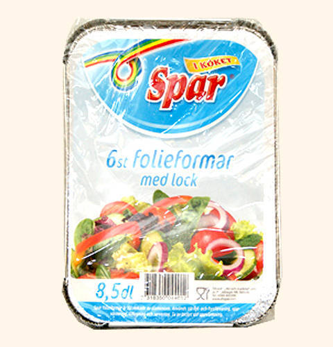 Folieformar 6-pack med lock Praktiska aluminiumformar för matförvaring