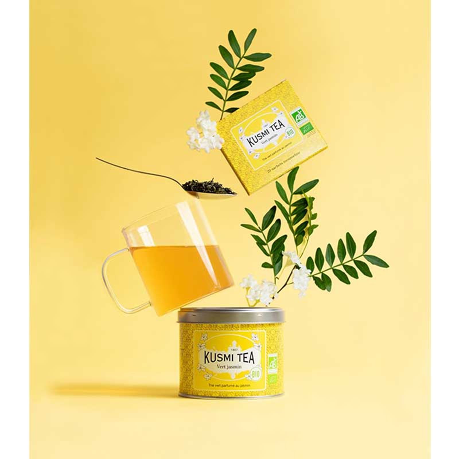 Kusmi Green Jasmine Ekologisk - Plåtburk 90 gram - 3