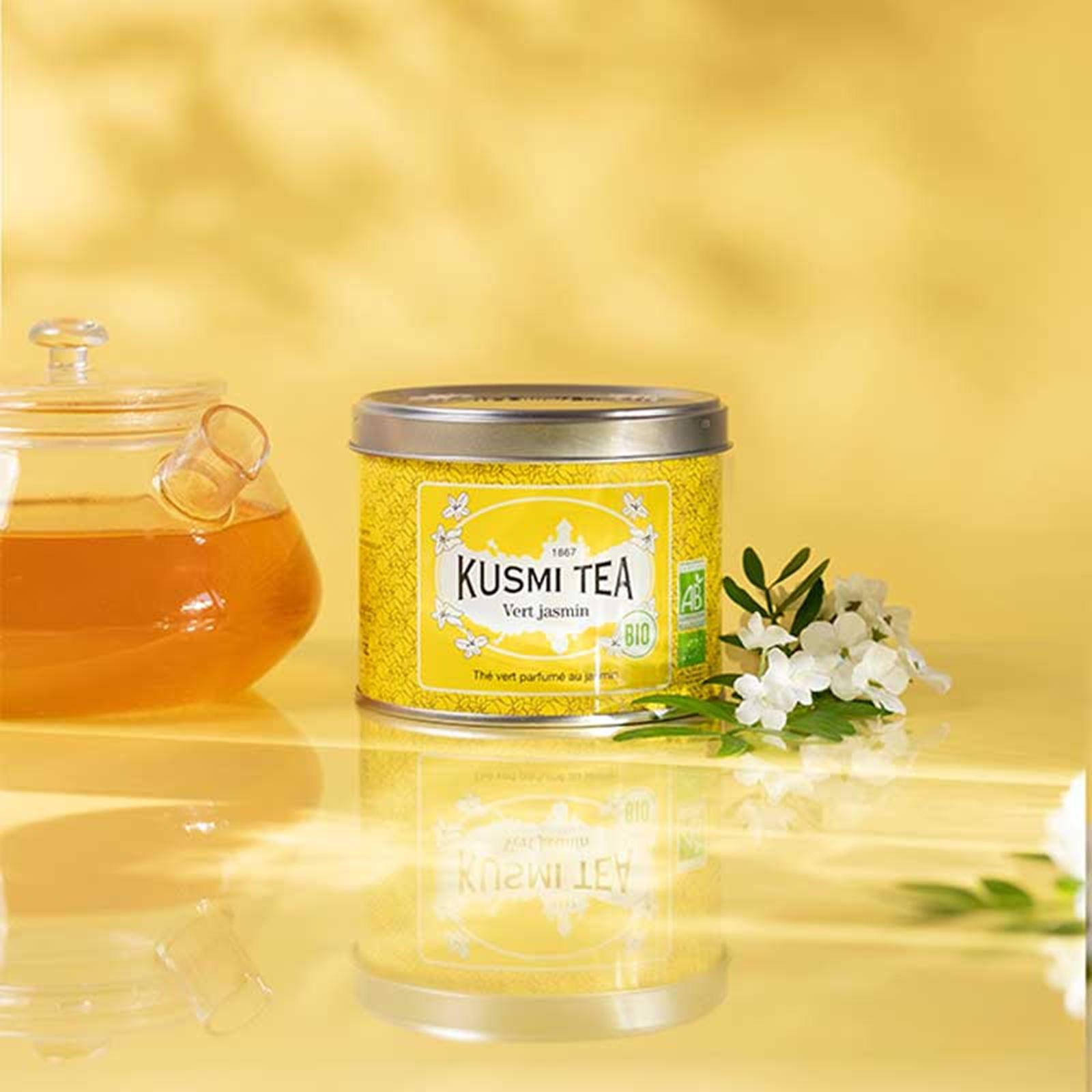 Kusmi Green Jasmine Ekologisk - Plåtburk 90 gram - 4
