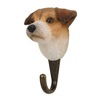 Hand-carved hook Jack Russell Terrier