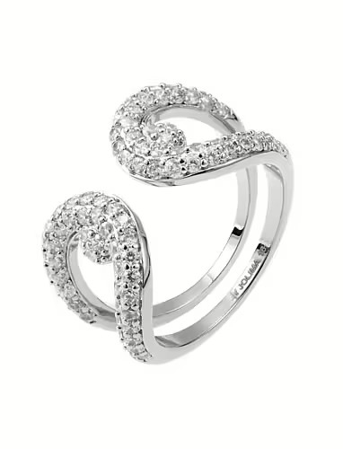 Annie Crystal Ring Steel - By Jolima