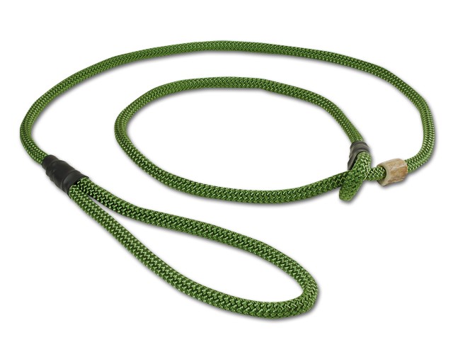 Mystique® Retrieverkoppel med hornstopper,  180cm olivgrön 8mm