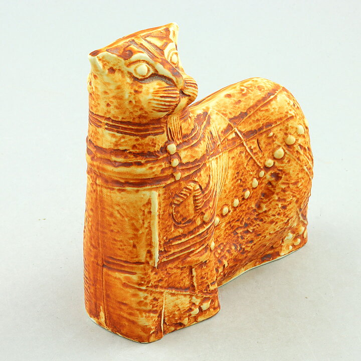 Bertil Vallien (Terra 1978) Brown Lynx with Relief Decor 13 cm (3)
