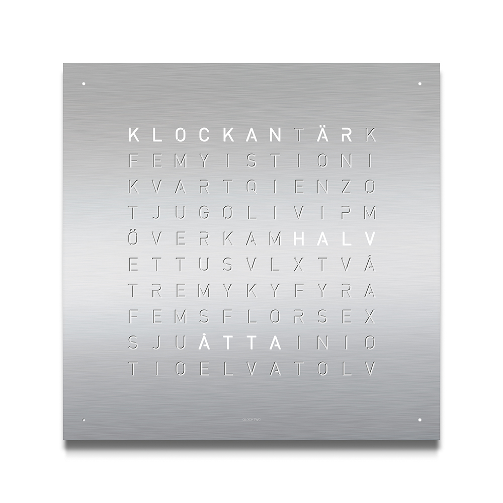QT4SESS Qlocktwo Earth 45, Steel Series Stainless Steel