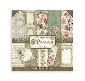 Stamperia Paper Pad 8X8 - Precious