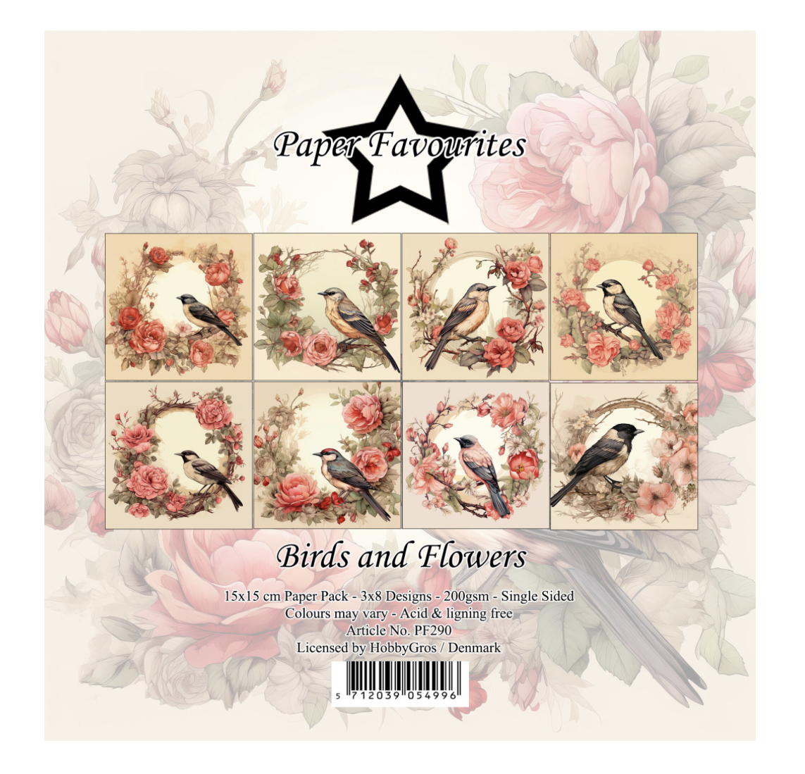 Paper Favourites Birds and Flowers 6x6 Inch Paper Pack 