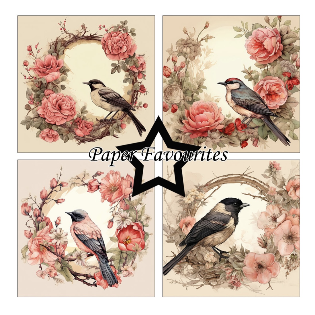 Paper Favourites Birds and Flowers 6x6 Inch Paper Pack  - 3