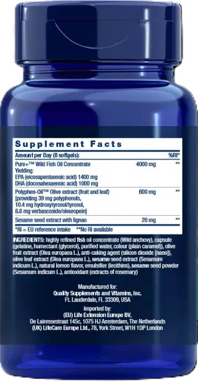 Life Extension Super Omega-3 EPA/DHA – Premium Fiskolja (240 softgels) - 2