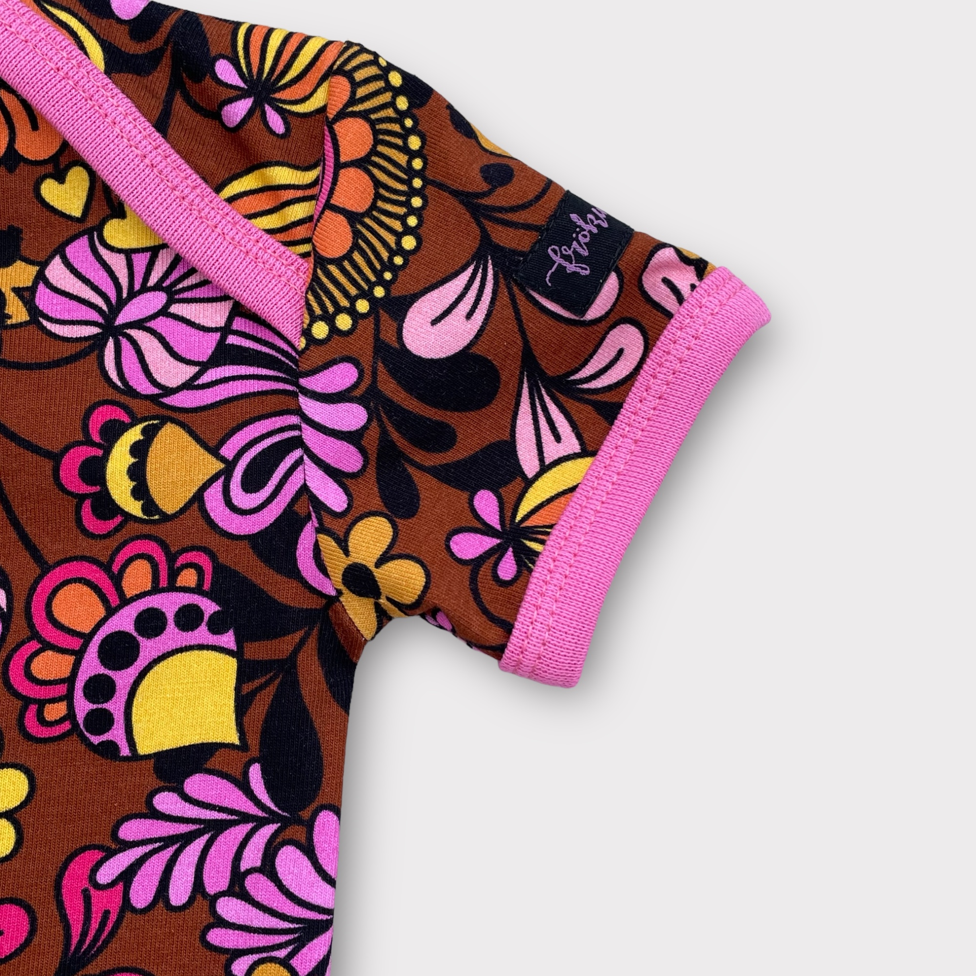 Body ”Retro Flowers" brun stl. 56-74 - 5