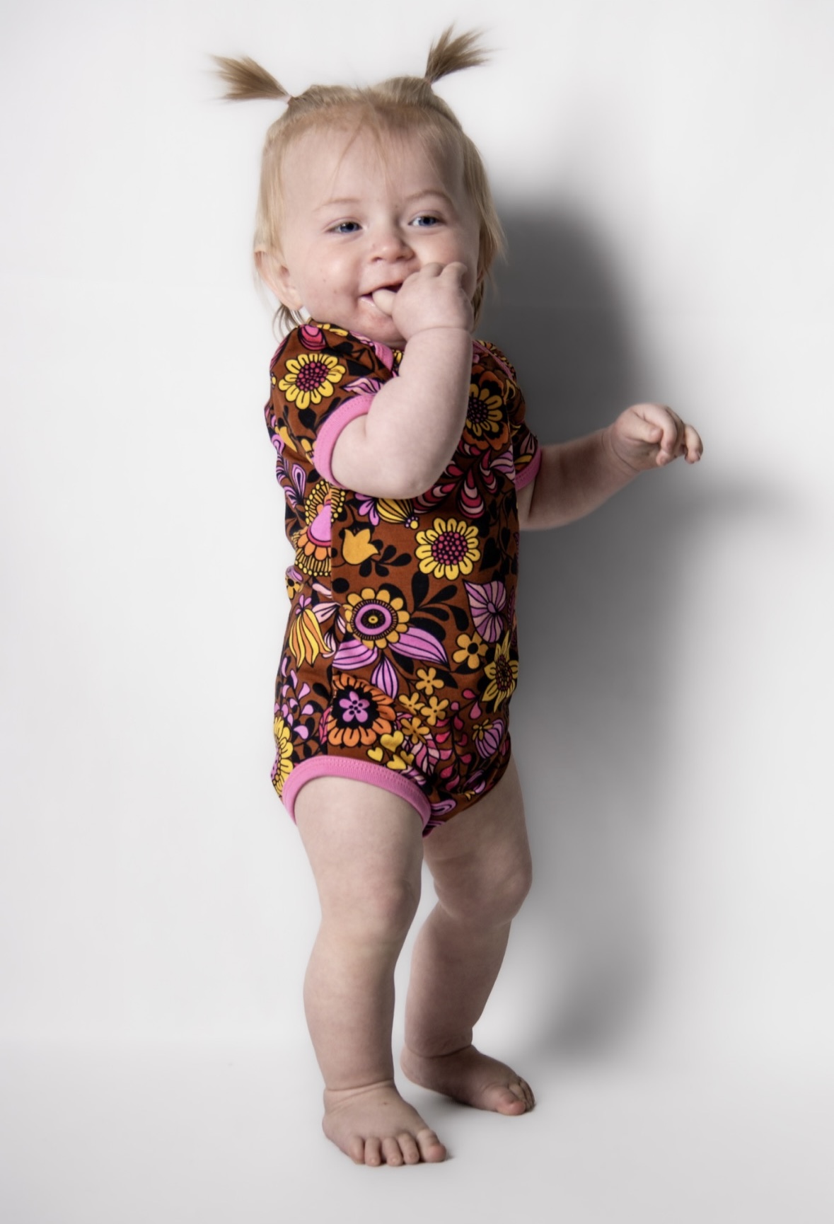Body ”Retro Flowers" brun stl. 56-74 - 4
