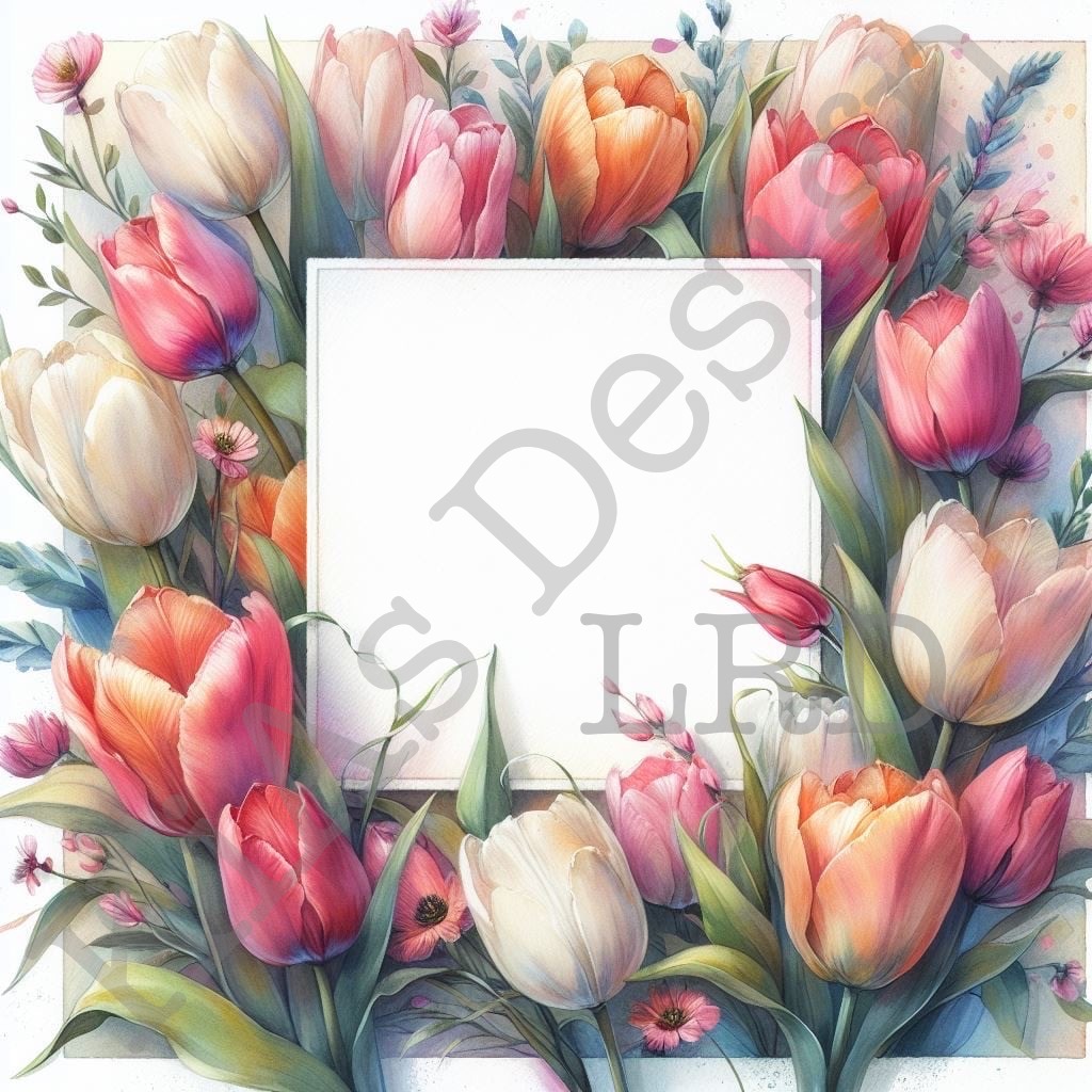 KD LRD  011 -Vit notis bland tulpaner 