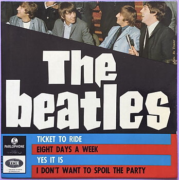 BEATLES - Ticket to ride +3 English cred. Swe EP 1965