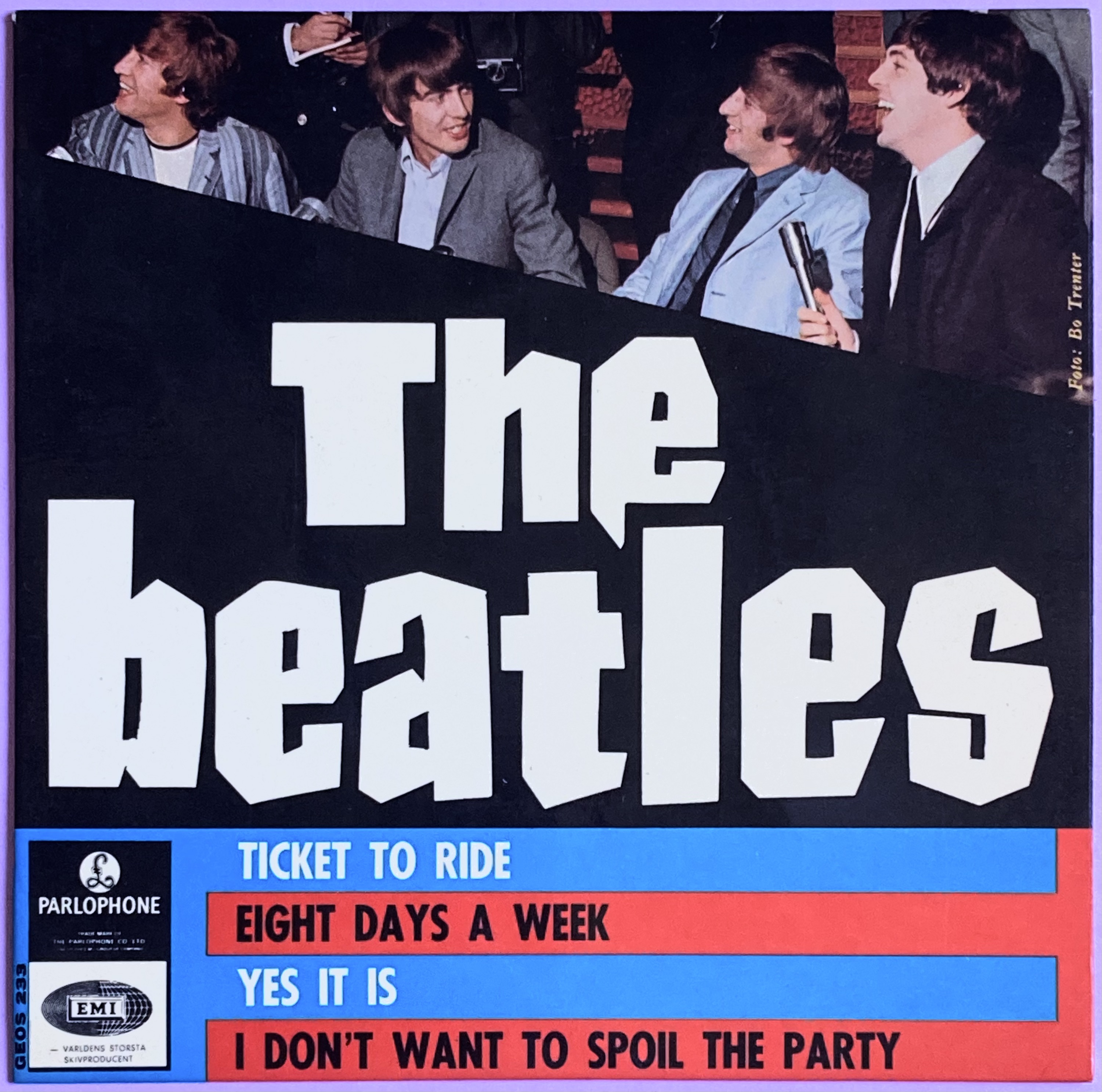 BEATLES - Ticket to ride +3 Swe EP 1965