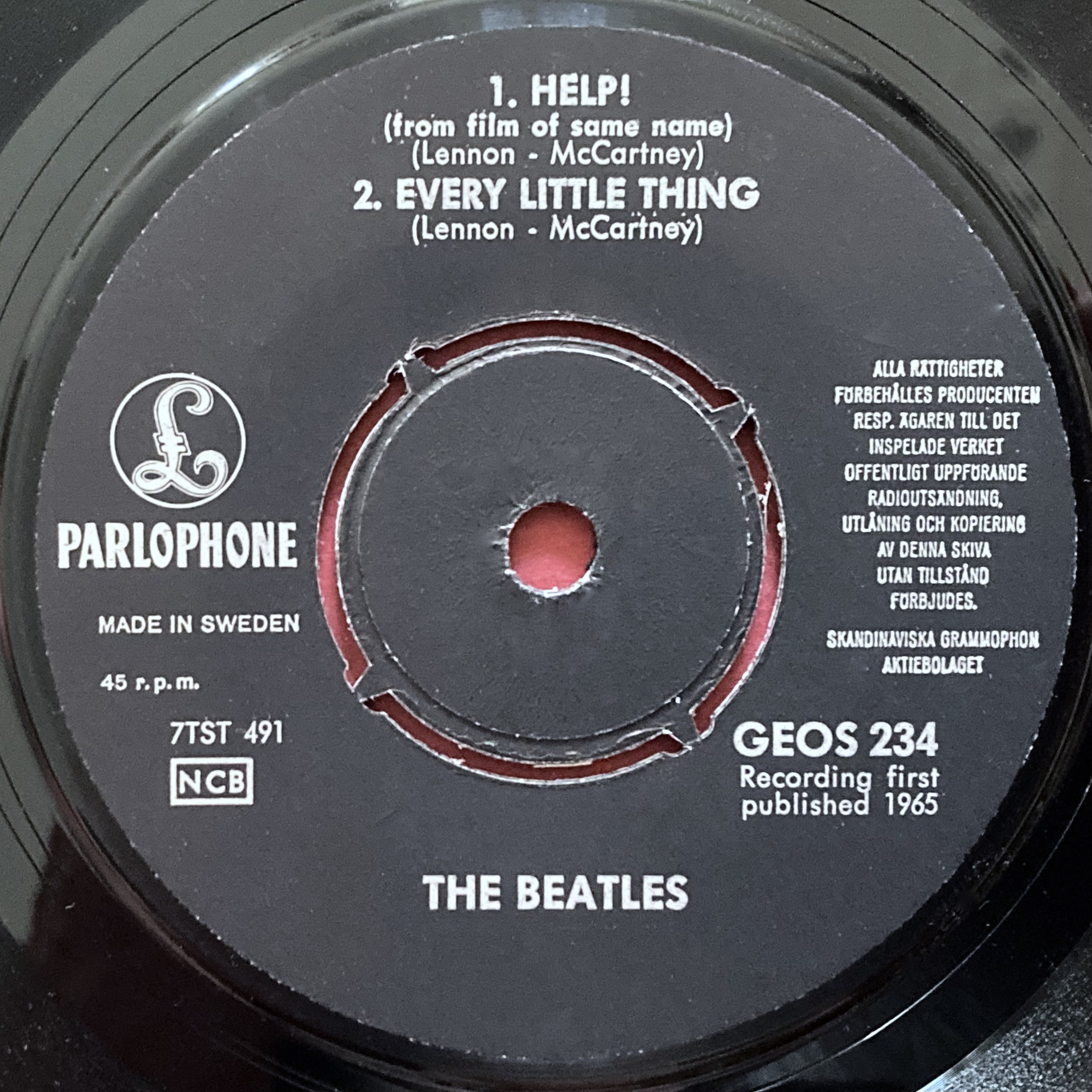 BEATLES - Help! +3 Swe EP 1965  - 3