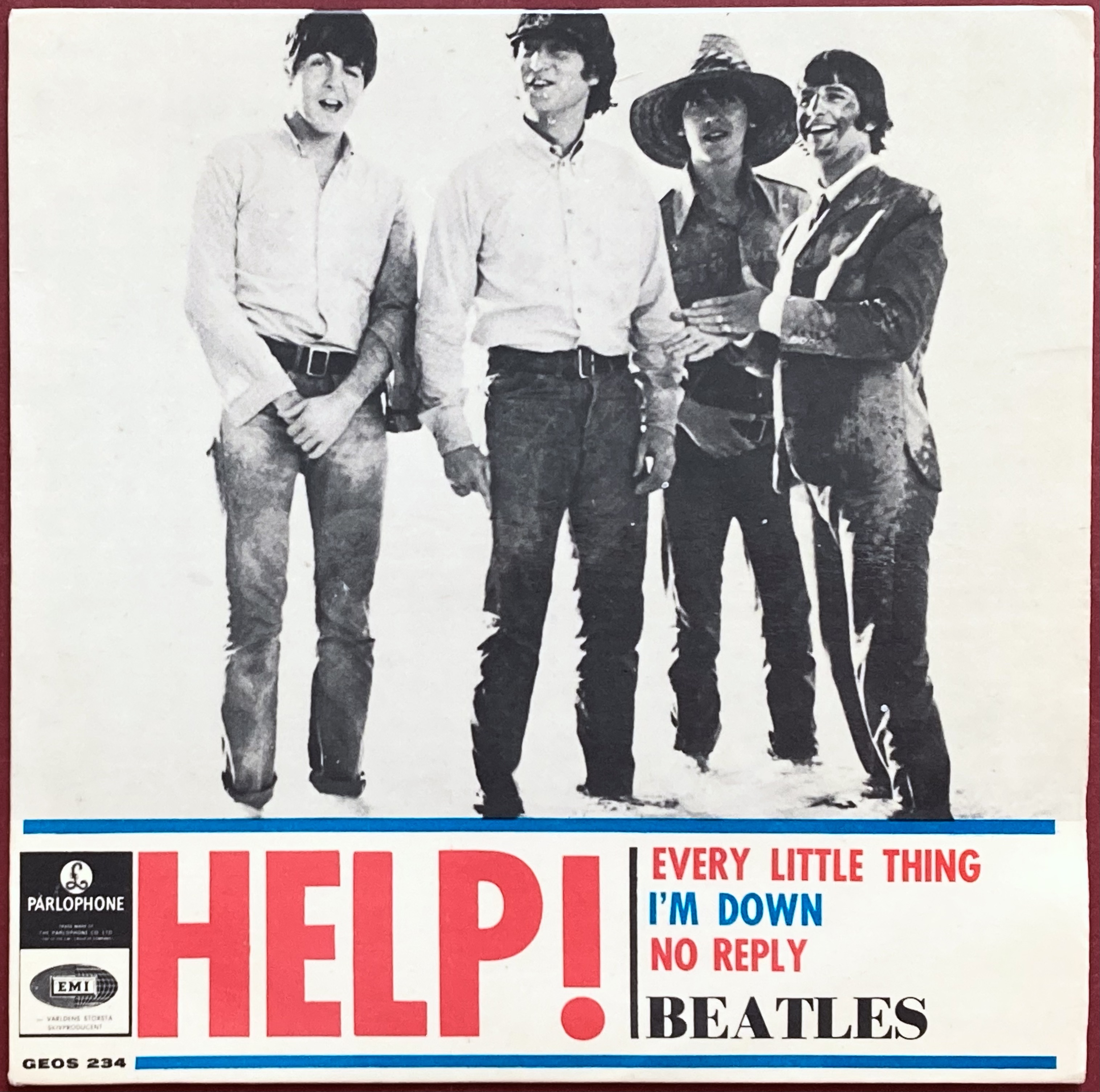 BEATLES - Help! +3 Swe EP 1965 