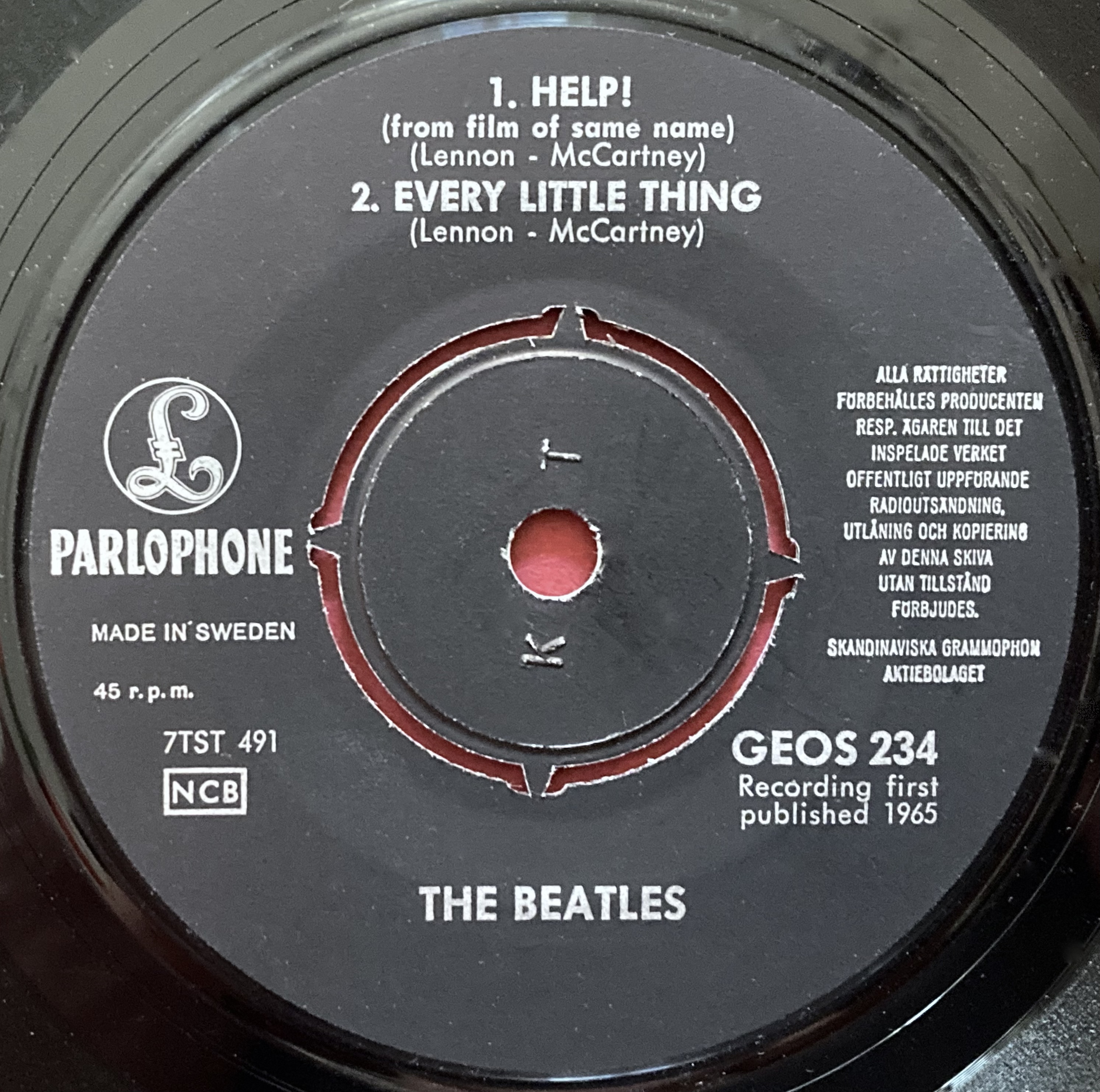 BEATLES - Help! +3 Swe EP 1965  - 3