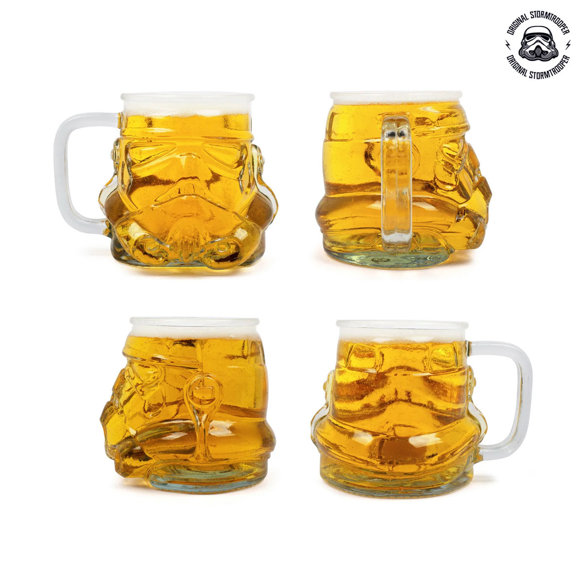 Star Wars Stormtrooper Ölglas från fyra olika vinklar