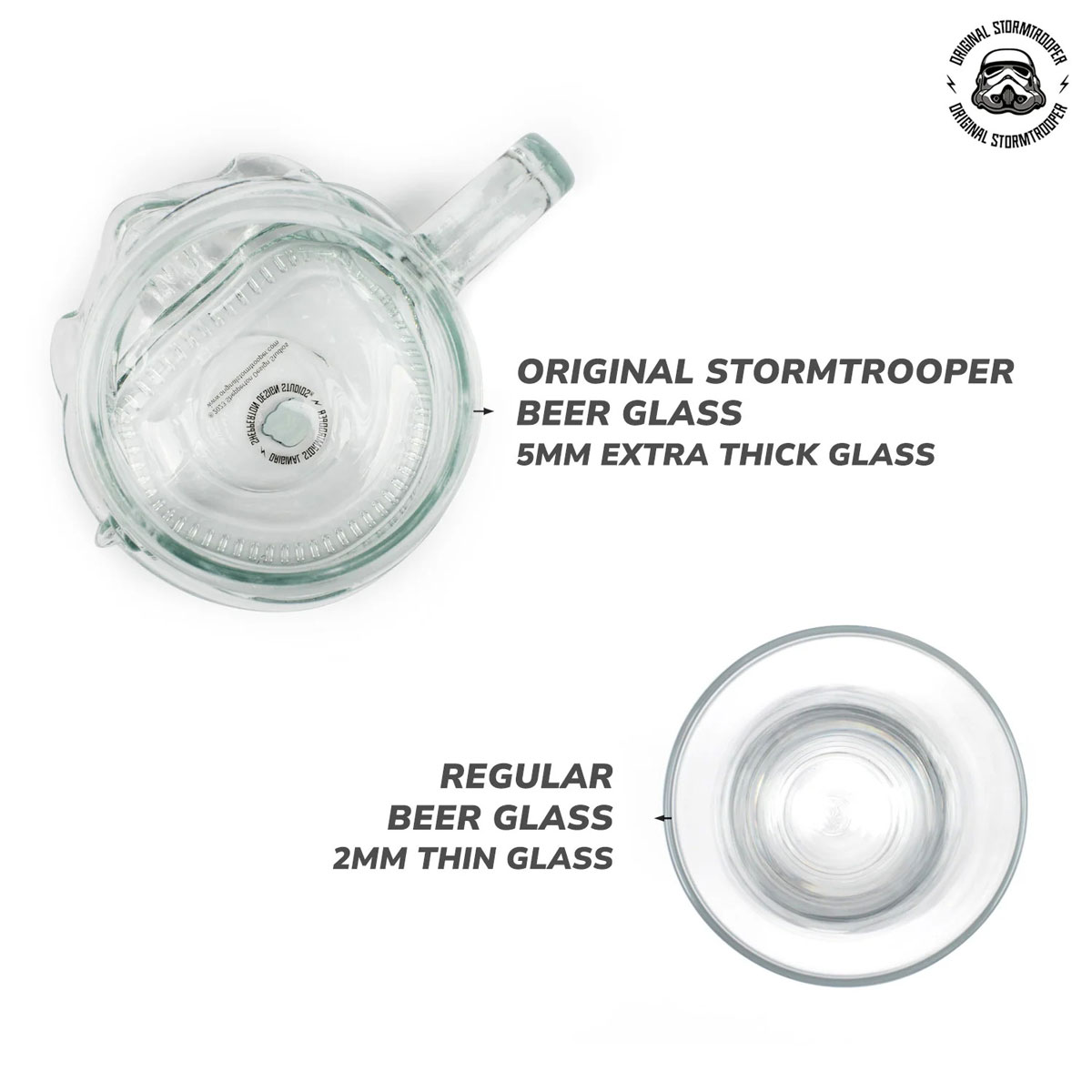 Star Wars Stormtrooper Ölglas tillverkat av högkvalitativt glas med tjocka väggar