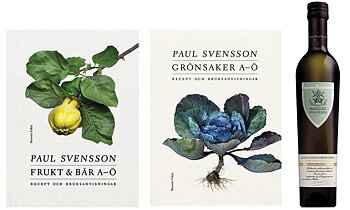 Böckerna Frukt & bär A-Ö, Grönsaker A-Ö och olivoljan Marqués de Valdueza, 500 ml