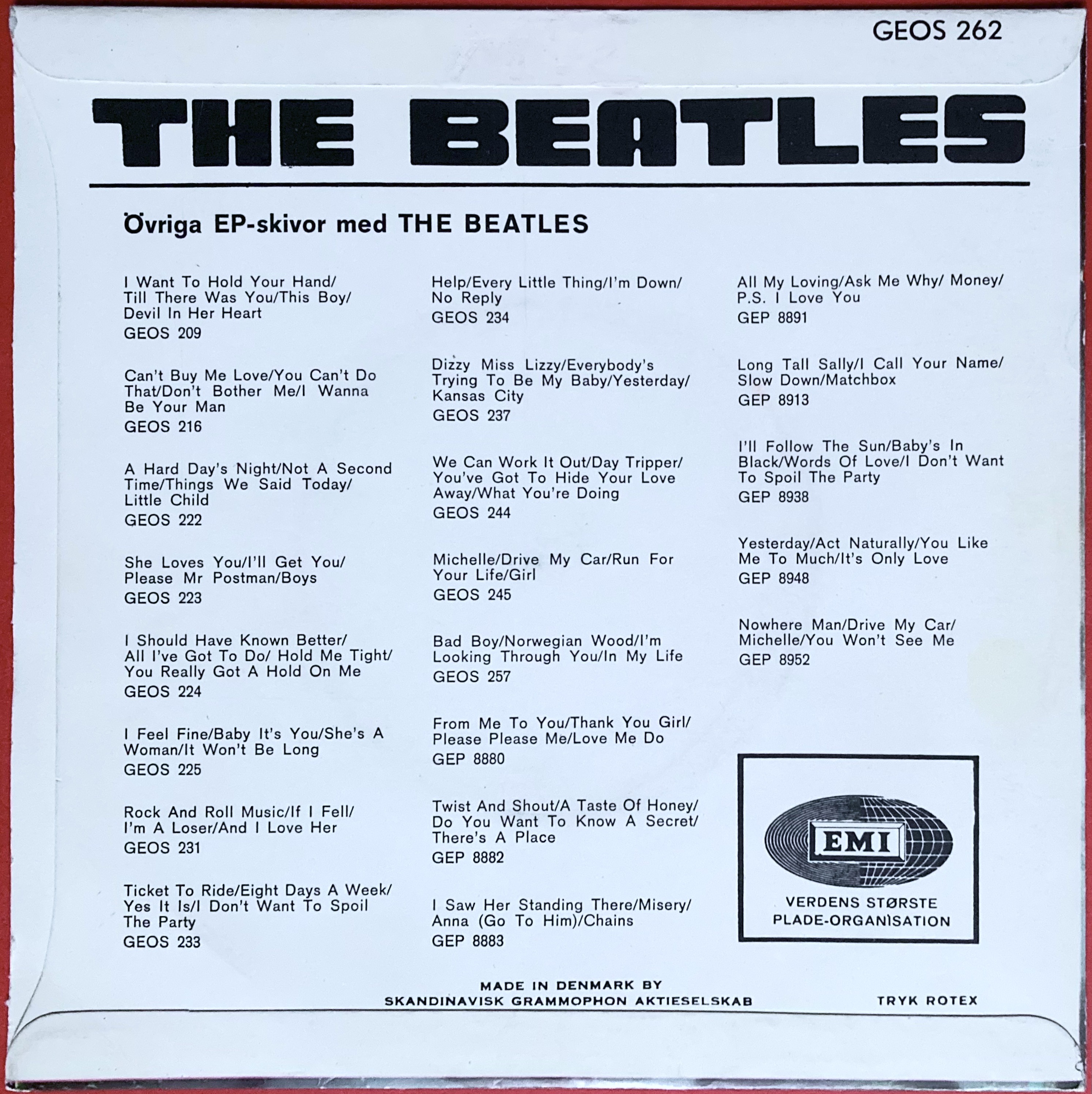 BEATLES - Yellow Submarine +3 Swe EP 1967 - 2