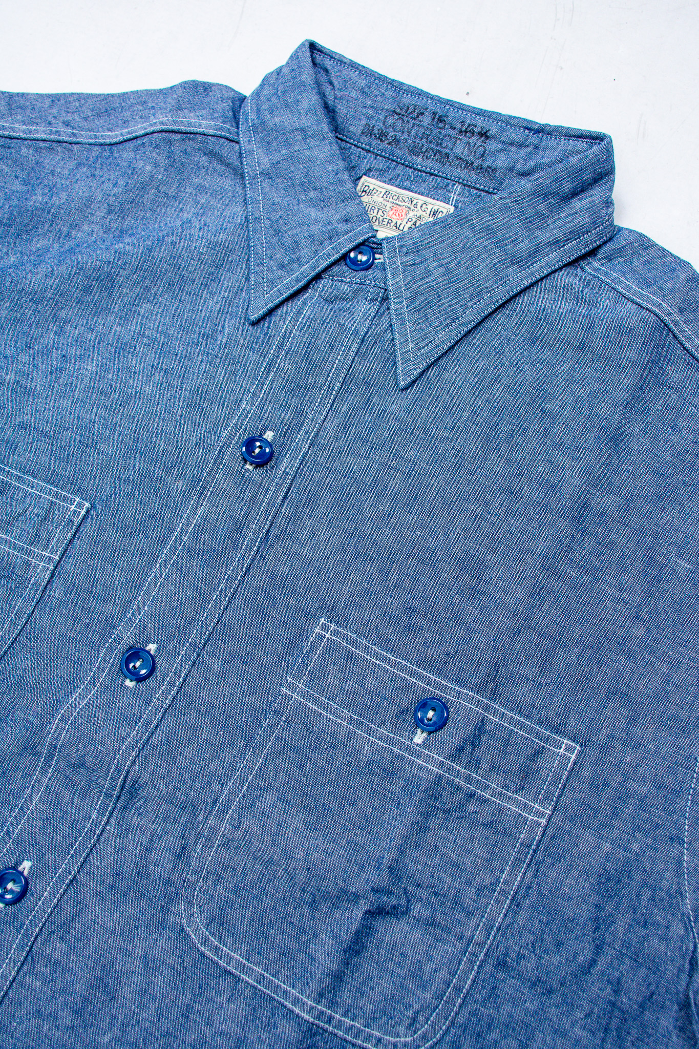 Buzz Rickson’s - Blue Chambray S/S Shirt - 3