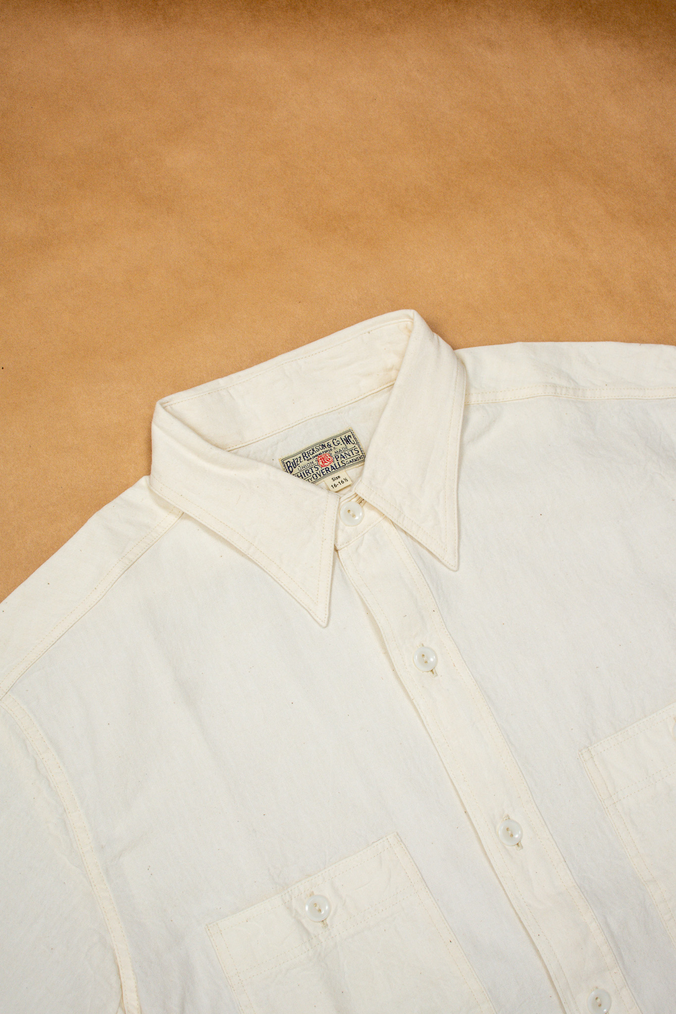 Buzz Rickson’s - Off White Chambray S/S Shirt - 4