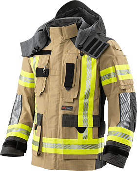 Brannbekledning, TEXPORT Guardian RSQ JAKKE  med hette, IB-TEX®, X-TREME LIGHT®, STANDARD, EN 1149-5:2018, EN 469:2020  reflective striping R2