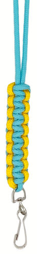 Visselpipsband, cobra i paracord. Ljusblå/Gul