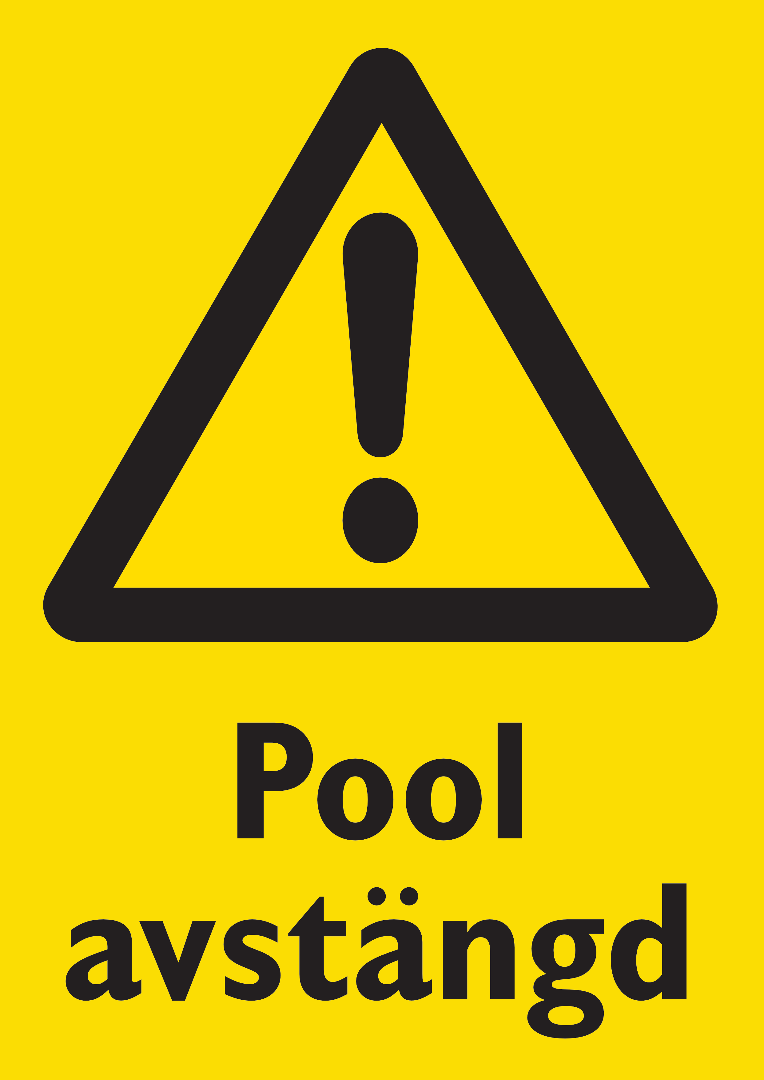 Golvskylt Pool avstängd