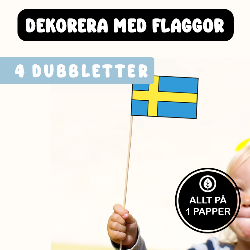 Midsommarpyssel Sverige Flagga Dekorera eller Vifta med flaggan