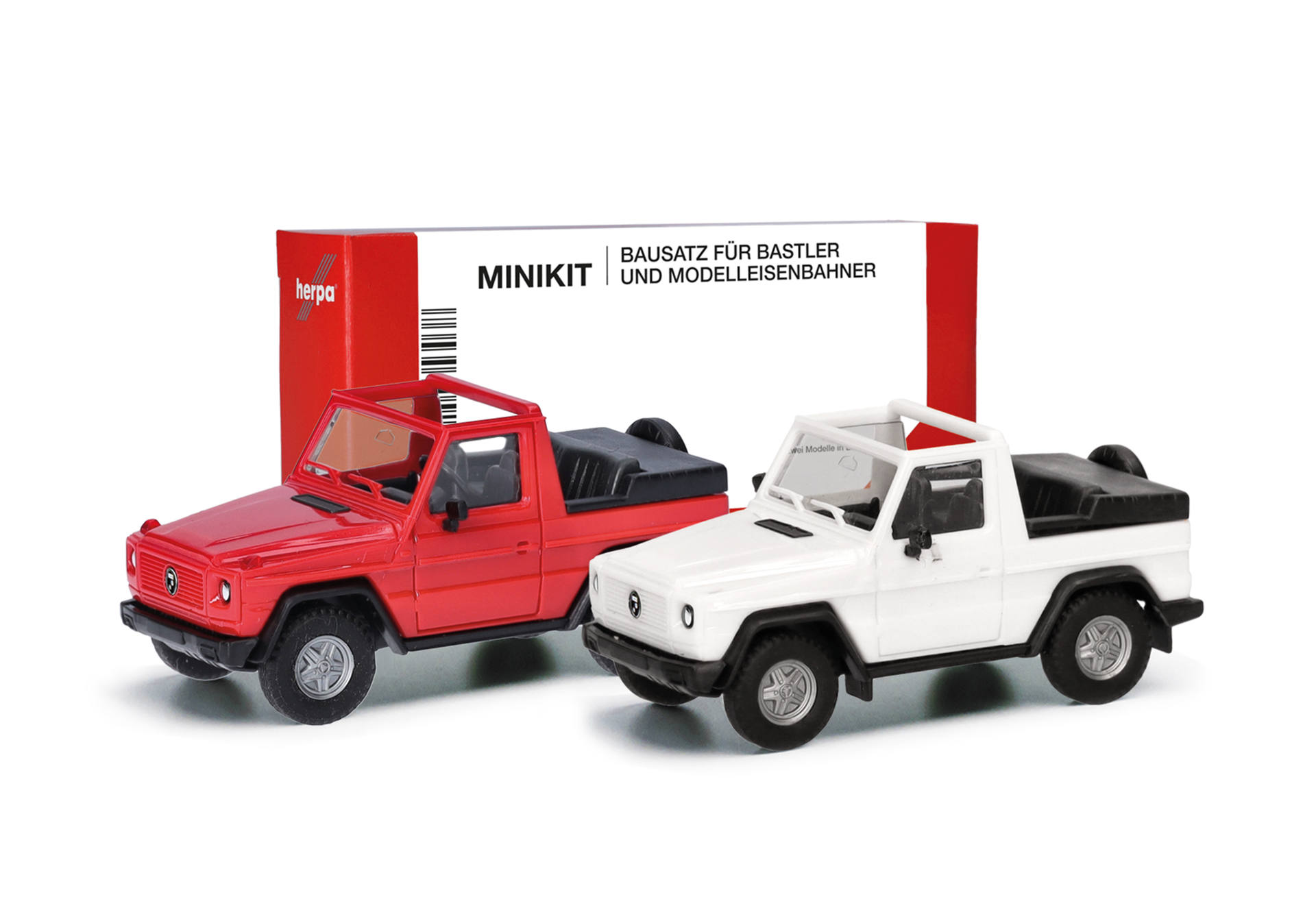 MiKi: Puch G-class (W460) cabrio, vit/röd