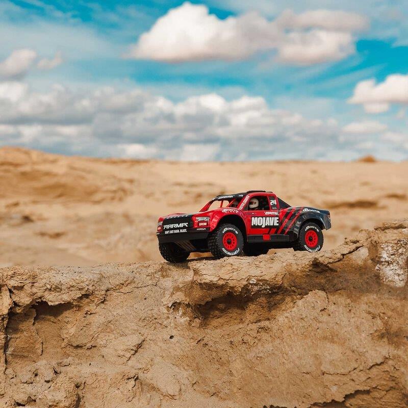 ARRMA MOJAVE GROM MEGA 380 Brushed 4X4 DT RTR with Battery & Charger, Red/Black  - 12