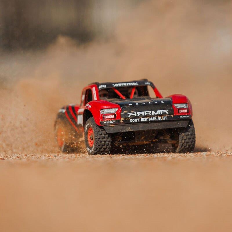 ARRMA MOJAVE GROM MEGA 380 Brushed 4X4 DT RTR with Battery & Charger, Red/Black  - 7