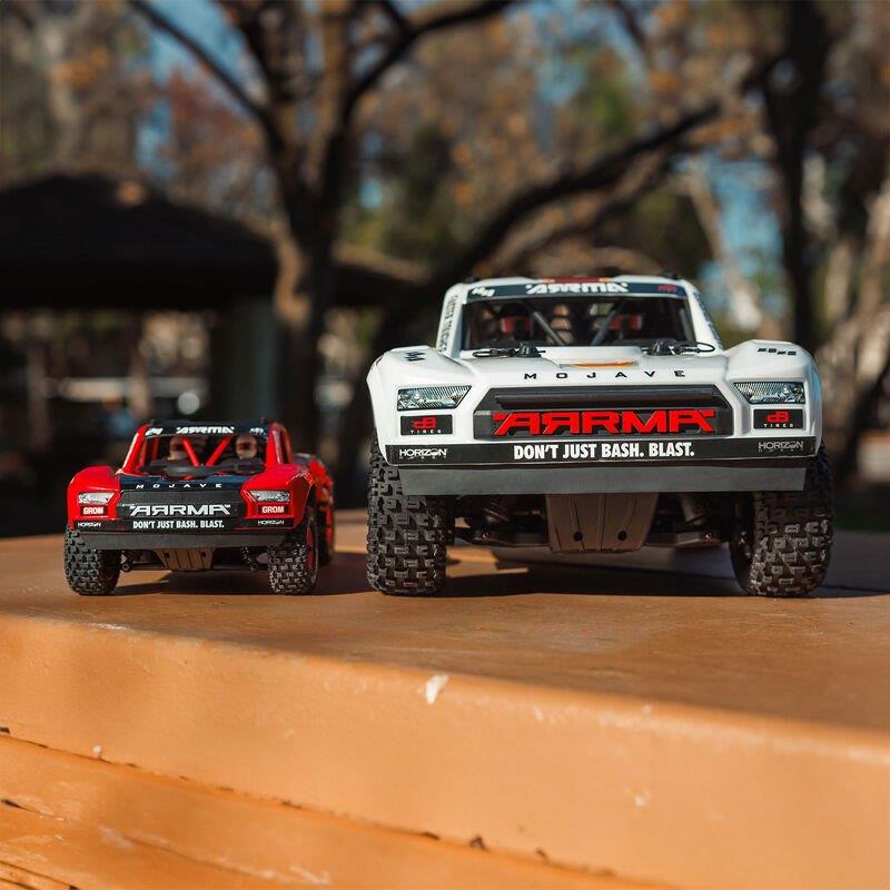 ARRMA MOJAVE GROM MEGA 380 Brushed 4X4 DT RTR with Battery & Charger, Red/Black  - 4