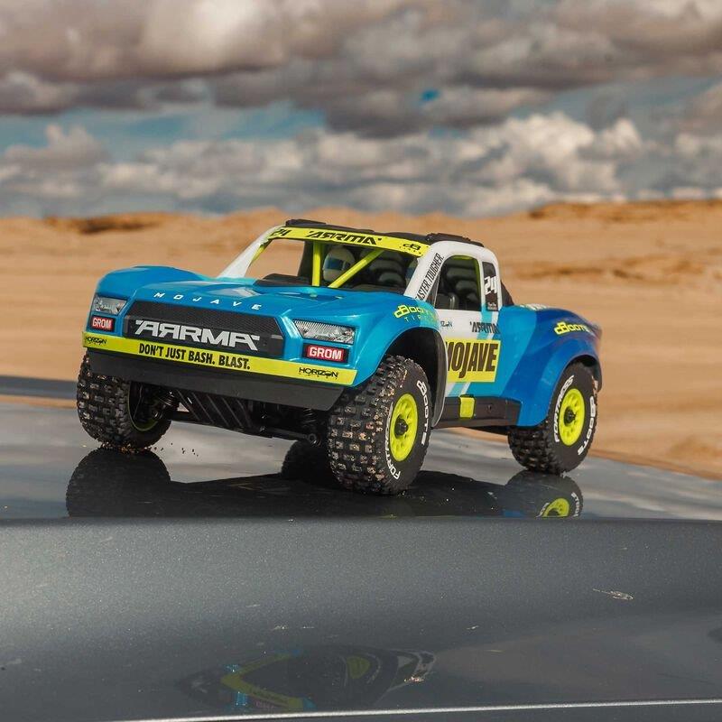ARRMA MOJAVE GROM MEGA 380 Brushed 4X4 DT RTR with Battery&Charger, Blue/White - 31