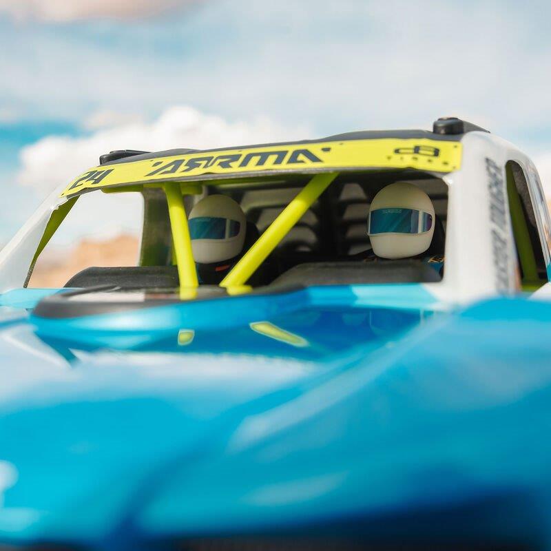 ARRMA MOJAVE GROM MEGA 380 Brushed 4X4 DT RTR with Battery&Charger, Blue/White - 27