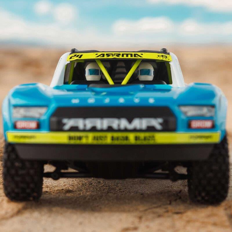ARRMA MOJAVE GROM MEGA 380 Brushed 4X4 DT RTR with Battery&Charger, Blue/White - 32