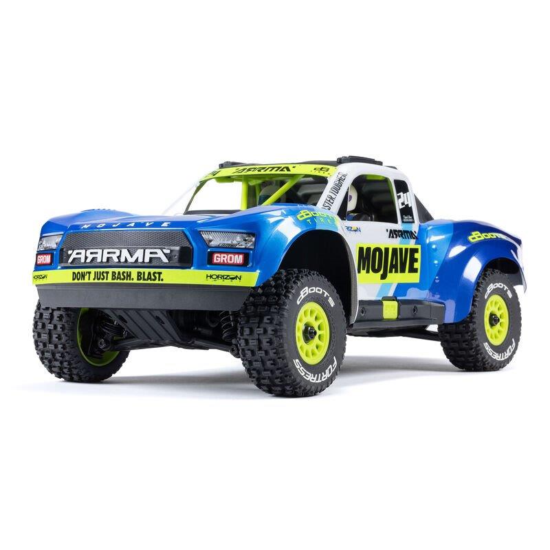 ARRMA MOJAVE GROM MEGA 380 Brushed 4X4 DT RTR with Battery&Charger, Blue/White - 2
