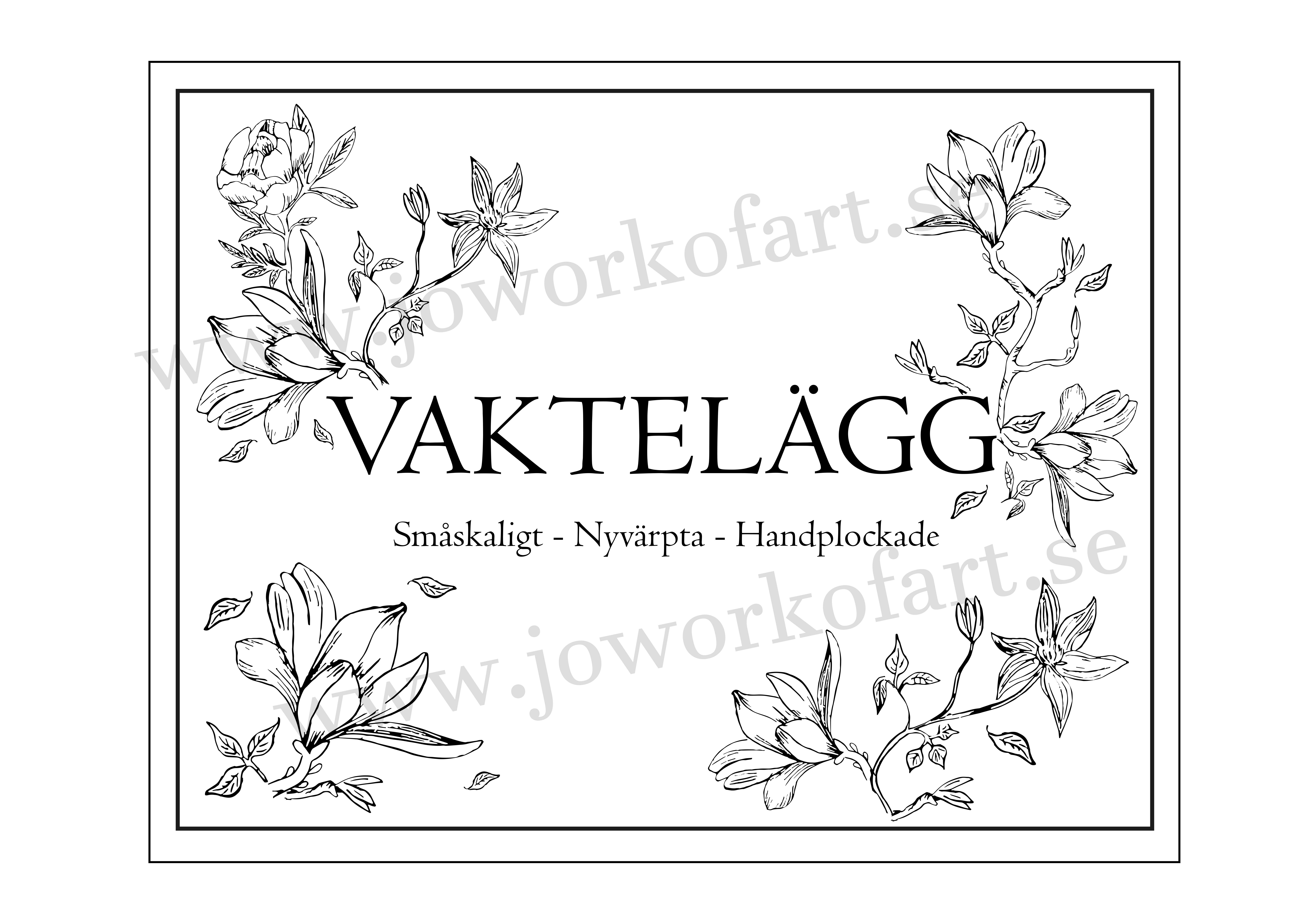 Etikett till vaktelägg "Storblommigt", 9x7cm (Digital produkt) - 2